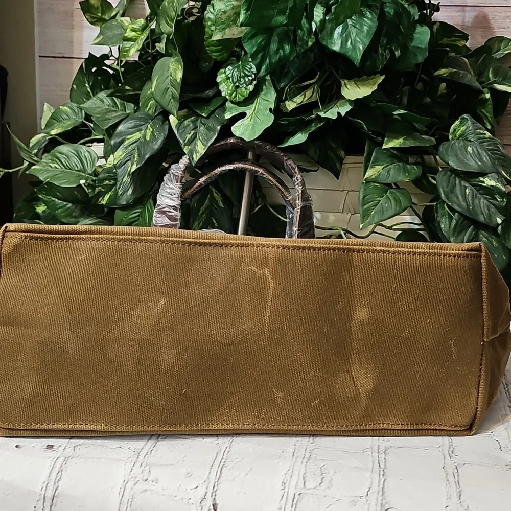 Oiled Canvas Tote/Crossbody Bag In Spice NWOT